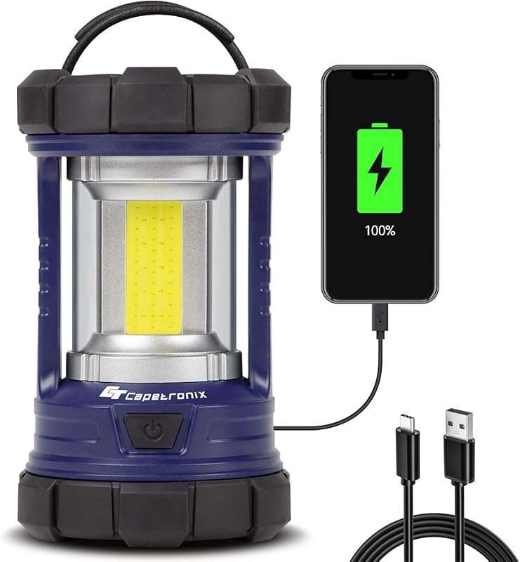 CAPETRONIX Rechargeable LED Camping Lantern: 3200LM, 5 Light Modes, 46