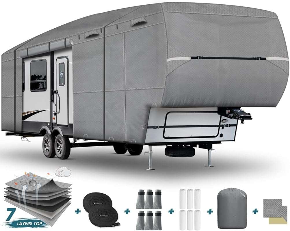 37'-41' 7-Layer Durable 5th Wheel RV Cover: Non-Woven, Anti-Scratch, B