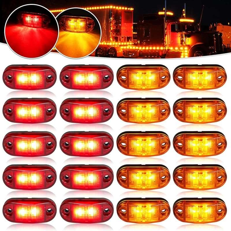LED Trailer Lights Kit Front Rear Side Marker Clearance Indicators Lig