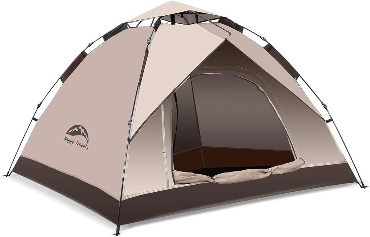 Happy Travel Instant Pop Up Camping Tent: Waterproof, Windproof, Easy 