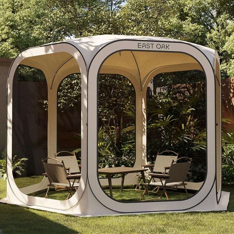 East Oak 10x10 FT Pop-Up Screen House Tent, Portable Screen Room Canop