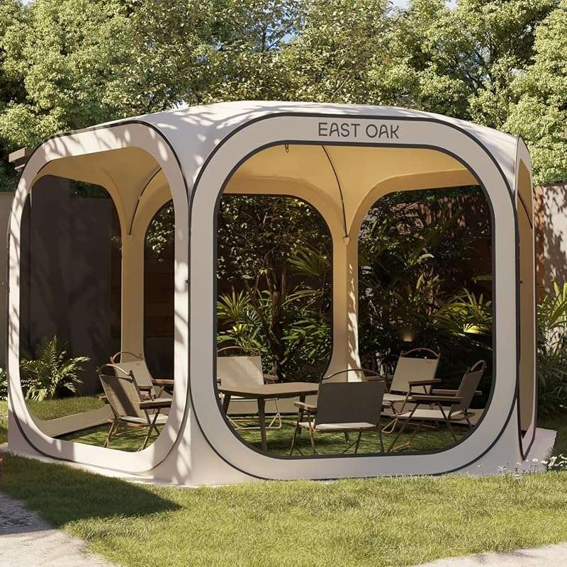East Oak 12x12 FT Pop-Up Screen House Tent, Portable Outdoor Canopy