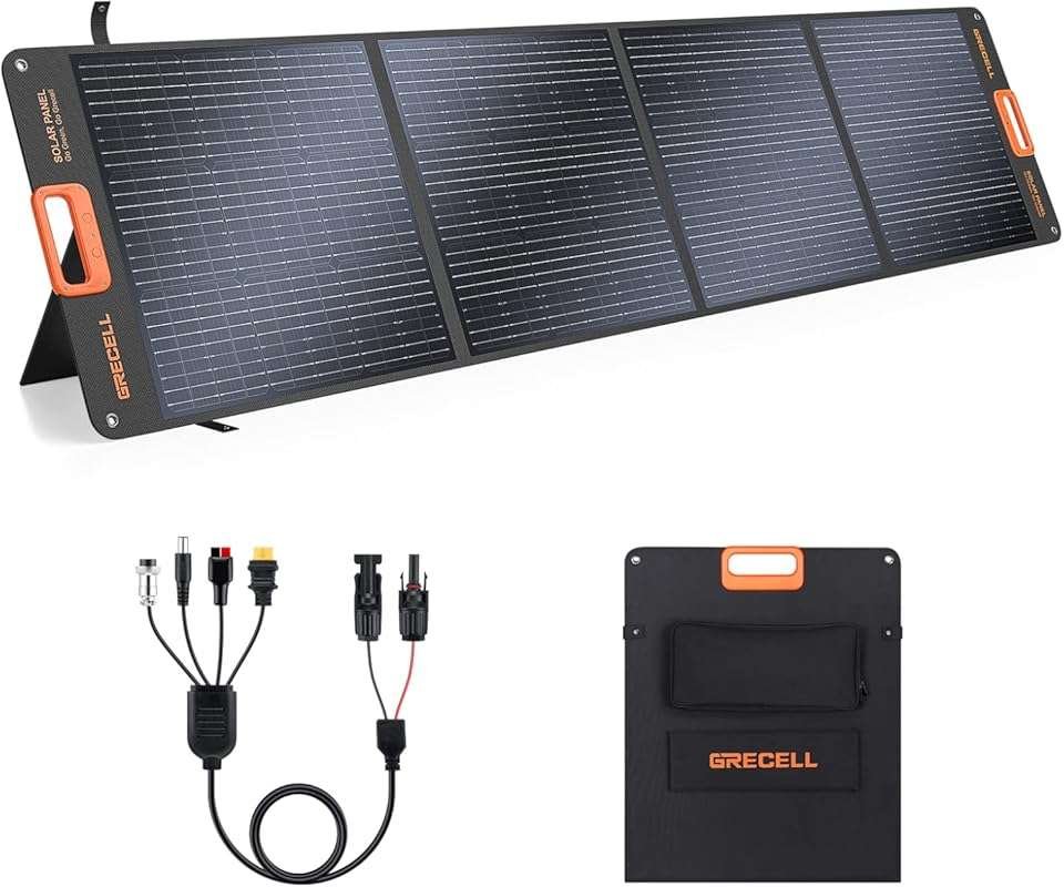 GRECELL 200W Portable Solar Panel for Power Station, Foldable Solar Ch