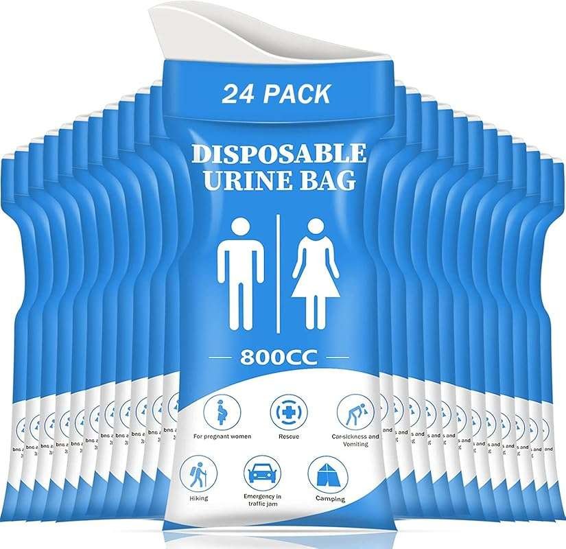 DIBBATU 12/24 PCS 800ML Disposable Pee & Vomit Bags for Travel, Emerge