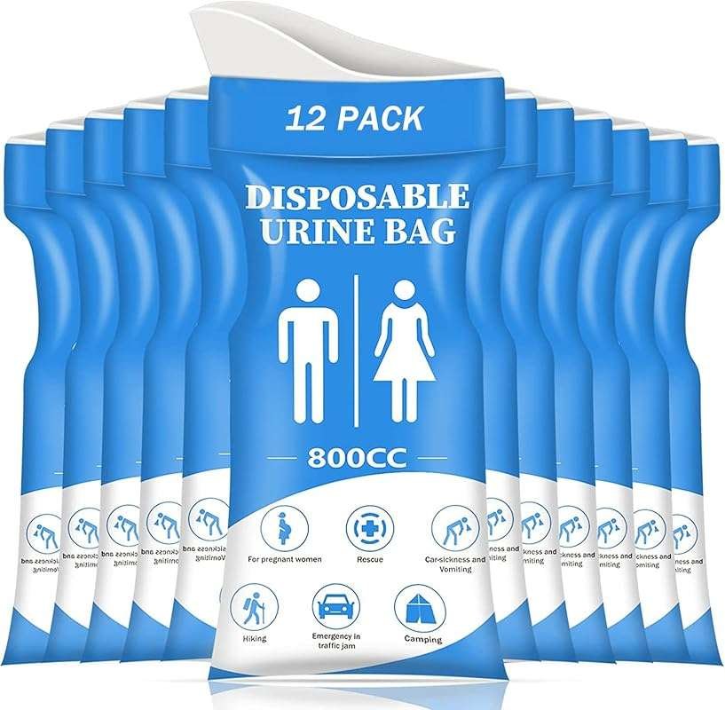 DIBBATU 12/24 PCS 800ML Disposable Pee & Vomit Bags for Travel, Emerge