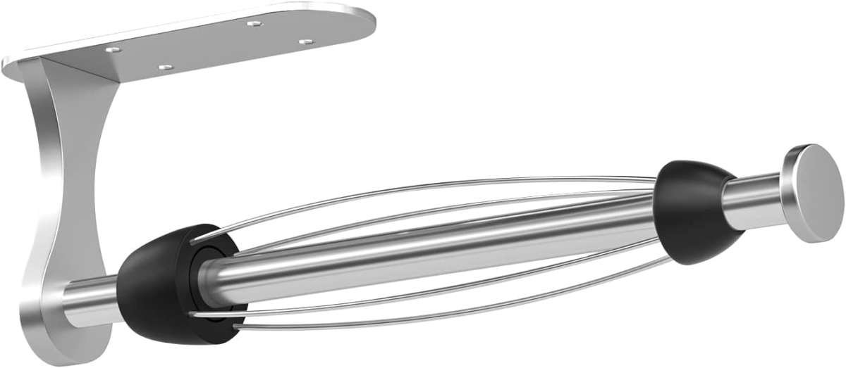 Paper Towel Holder Under Cabinet, One-Handed Tear, Wall Mount, Adhesiv