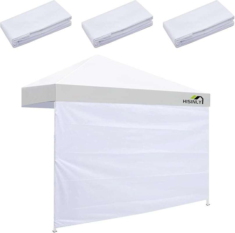 White 10x10 ft Canopy Sidewalls 3-Pack, Waterproof UV Protection 210D 