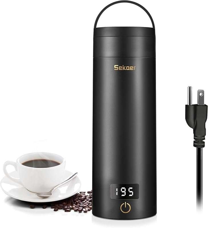 Sekaer Portable Electric Travel Tea Kettle, 304 Stainless Steel Coffee
