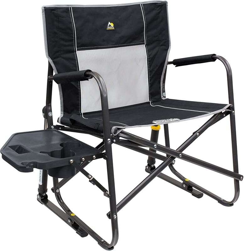 GCI Outdoor Freestyle Rocker XL Camping Chair with Side Table, Portabl