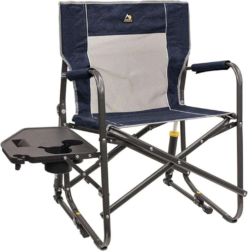 GCI Outdoor Freestyle Rocker Camping Chair with Side Table, Portable F