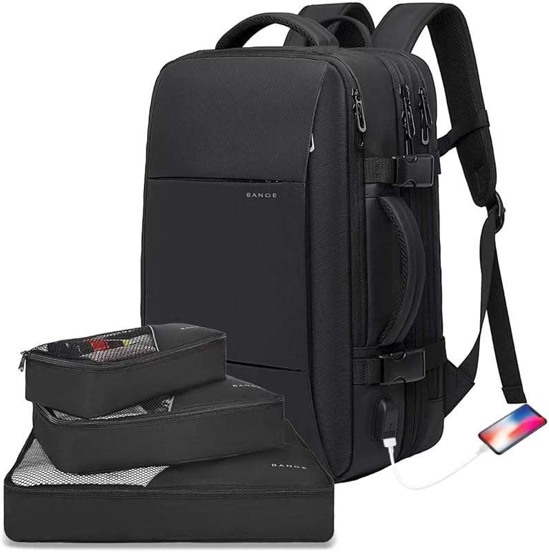 BANGE Blake45L Carry On Travel Backpack, 45L Expandable Weekender for 