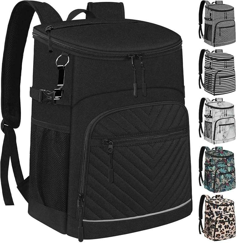 Insulated Leakproof Cooler Backpack: Large Capacity 30 Can Ice Chest f