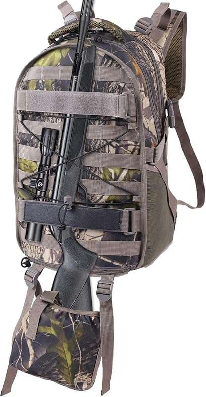 Waterproof Camo Hunting Backpack with Bow and Rifle Holder for Camping