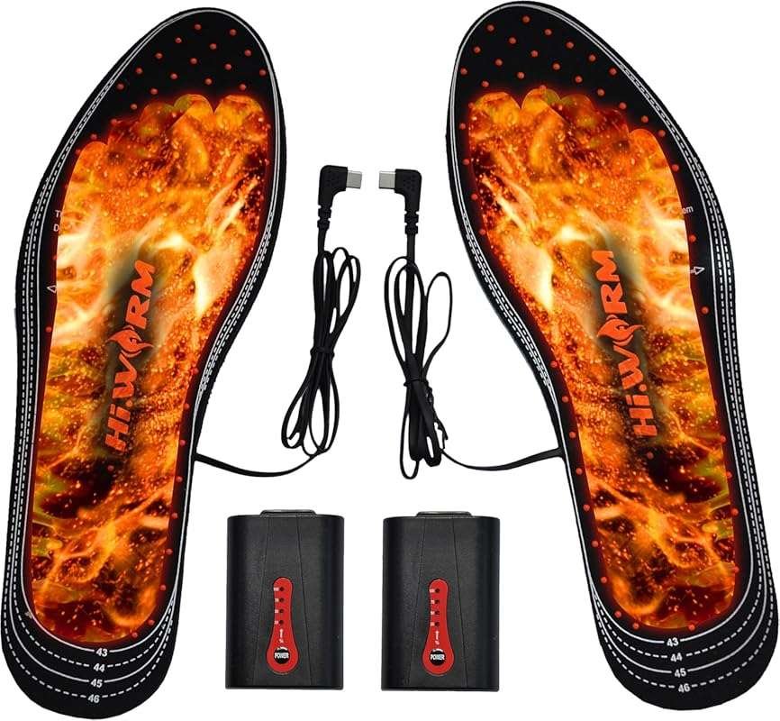Far Infrared Electric Heated Insoles: 4 Constant Temperatures, Recharg