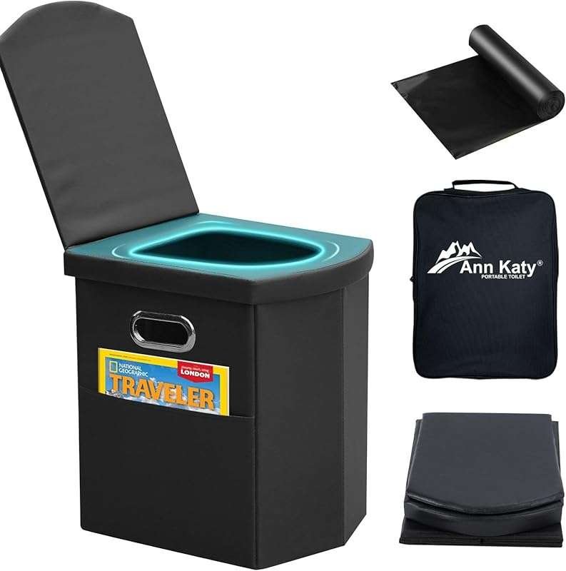Upgrade XL Portable Toilet for Adults, Extra Large Folding Camping Toi