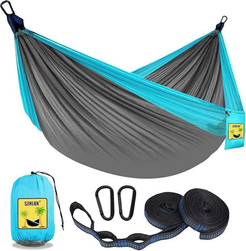 SZHLUX Double/Single Portable Camping Hammock with Straps and Carry Ba
