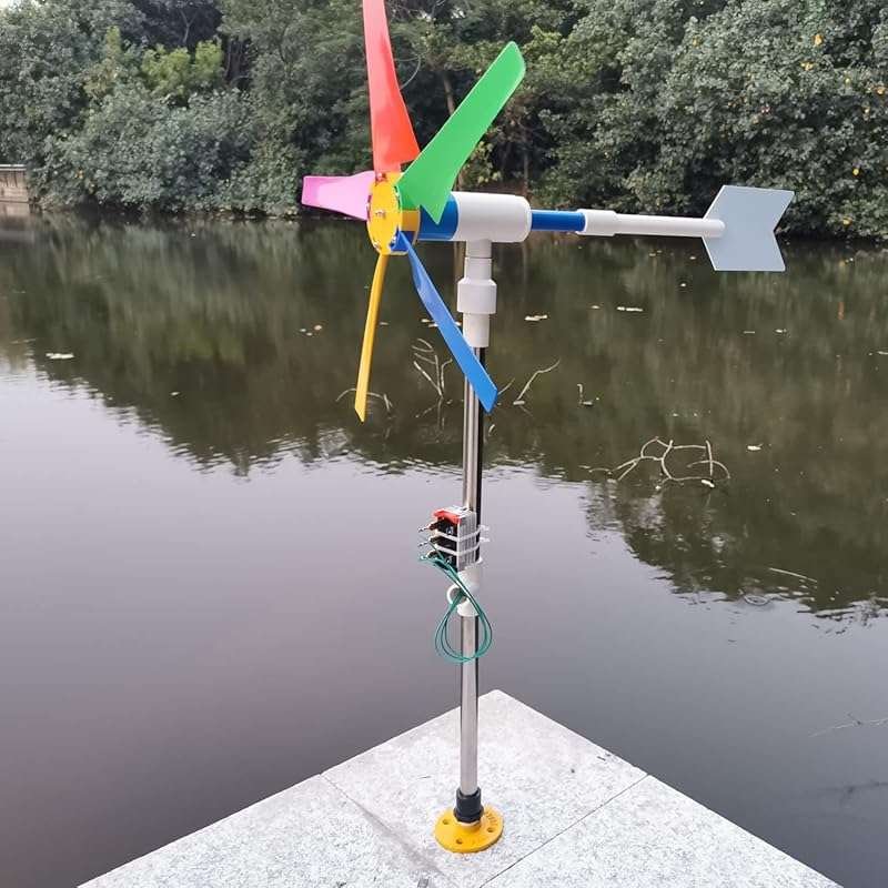 DIY Small Wind Turbine Generator Kit with LED Light Strip for Backyard