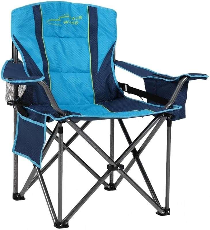 FAIR WIND Oversized Padded Green Camping Chair for Heavy People with L