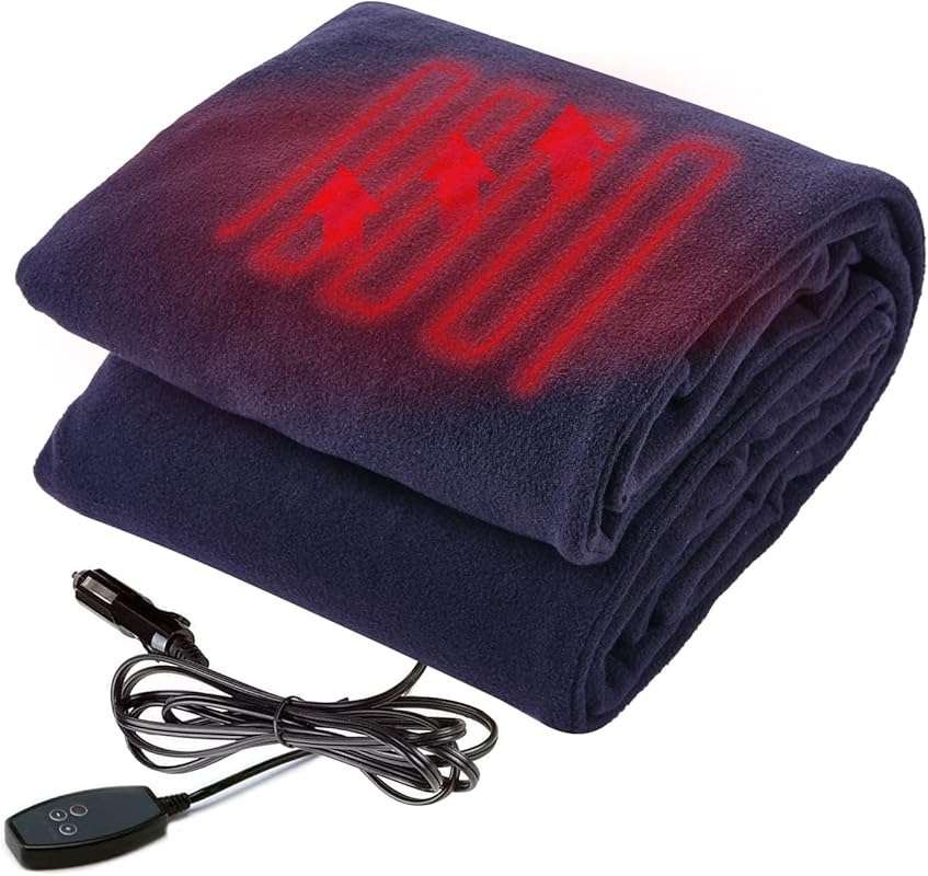 Big Hippo 12V Heated Electric Car Blanket with Fast Heating and Temp C