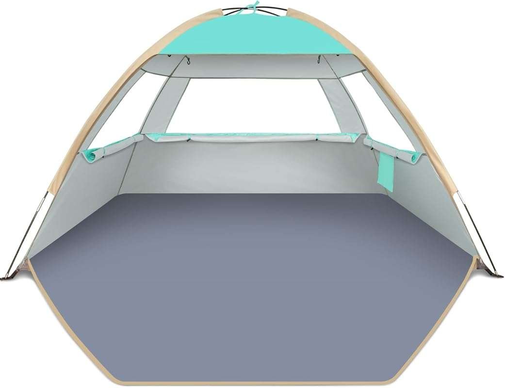 Gorich UPF 50+ Beach Tent: Lightweight, Easy Setup Shade Canopy for 3-