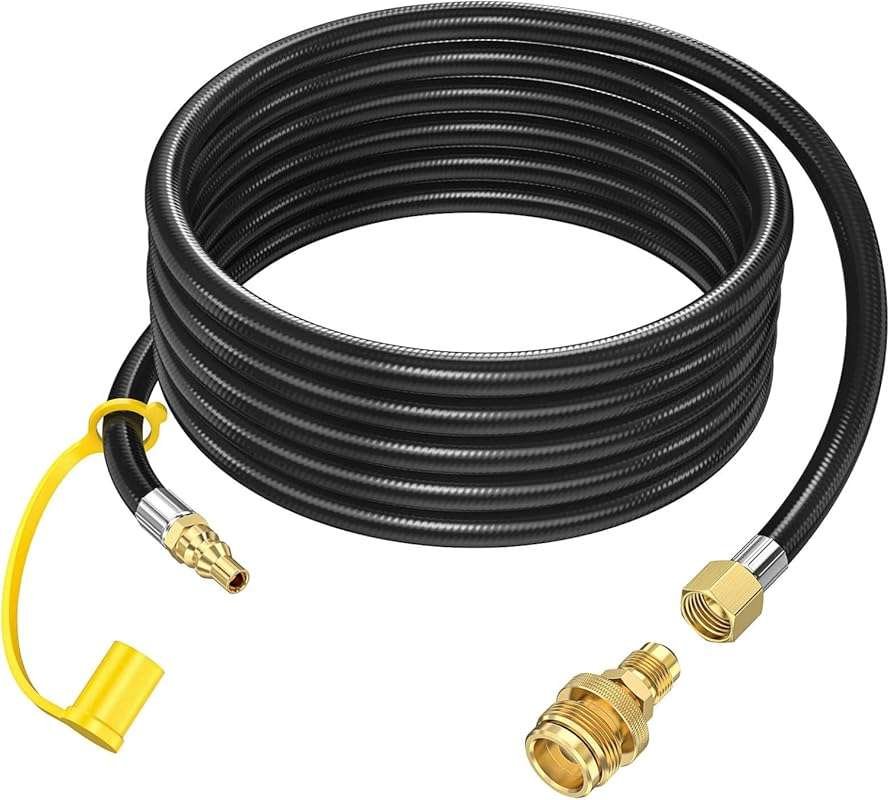 12 FT Propane Quick Connect Hose for RV to Gas Grill, 1/4