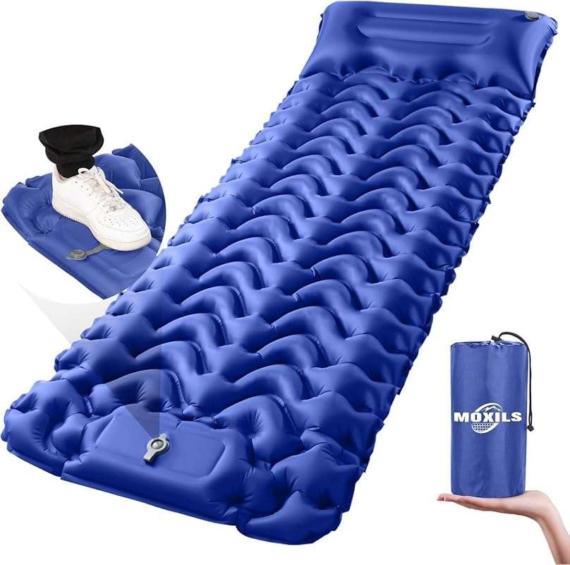 Ultralight Inflatable Camping Sleeping Pad with Built-in Pump and Carr