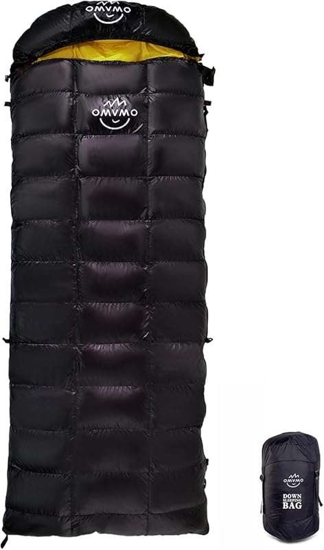 0-20F Down Sleeping Bag for Adults: 4-Season Wearable Rectangular Bag,