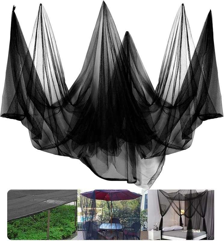 39x10Ft Garden Mosquito Netting: Black Mesh for Fly, Bird Barrier, Hun