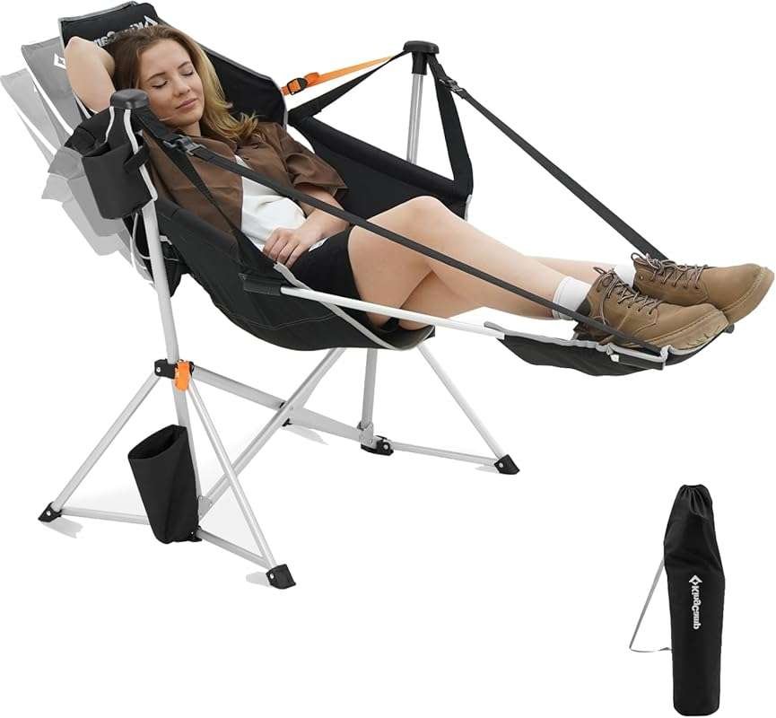 KingCamp Oversized Hammock Camping Chair with Footrest, 400lbs Heavy D