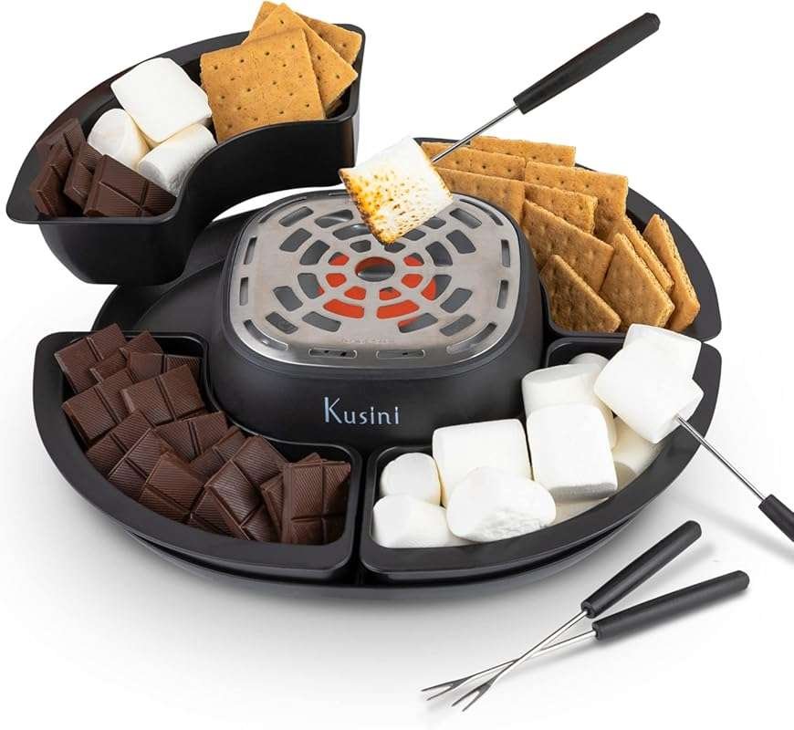 Kusini Tabletop Indoor Flameless Electric Smores Maker & Marshmallow R