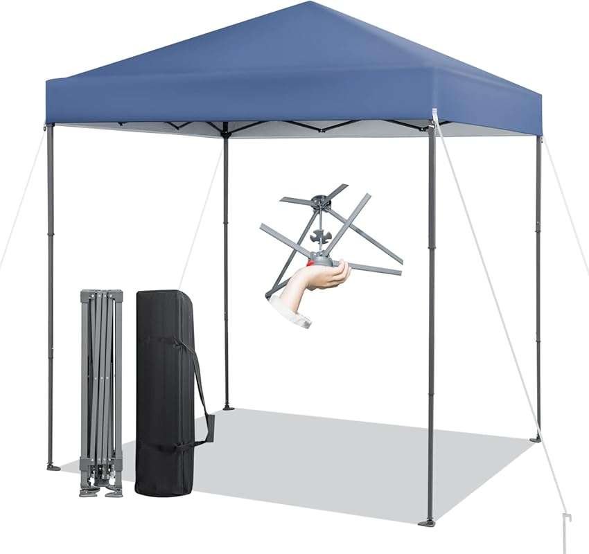 Tangkula 6.6x6.6 Ft Pop Up Canopy, Instant 1-Person Setup with Center 