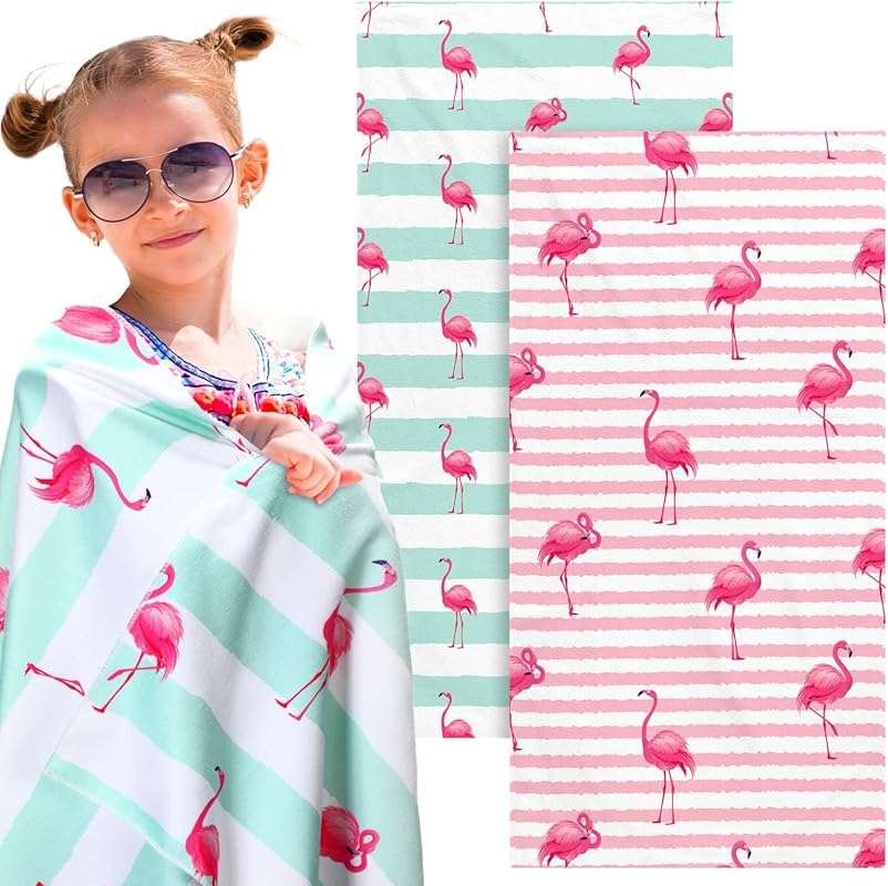 Yahenda 2 Pack Quick Dry Kids Beach Towel: 28x55 Inch Microfiber Towel