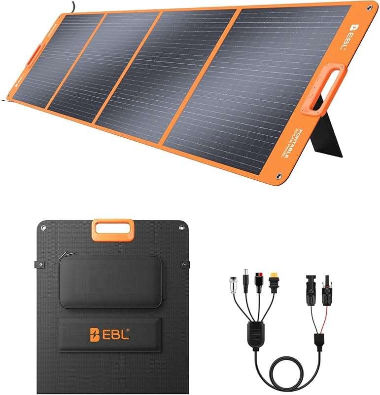 EBL 200W Portable Waterproof IP65 Solar Panel for Power Station, Folda