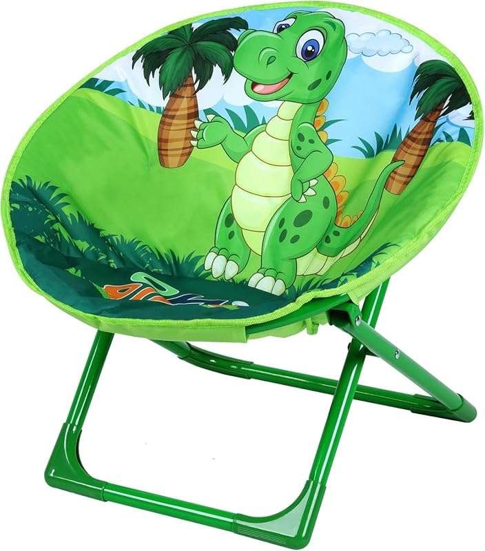 Dinosaurs Moon Chair: Foldable Small Camping Chair for Kids Outdoor Be