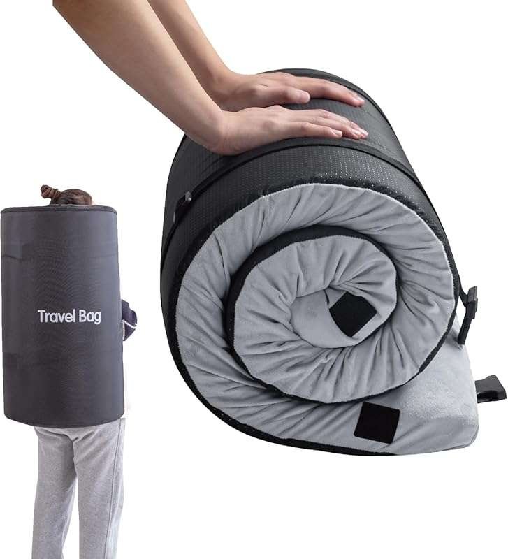 2.5-Inch Memory Foam Camping Mattress Pad: Single Portable Roll Up Sle