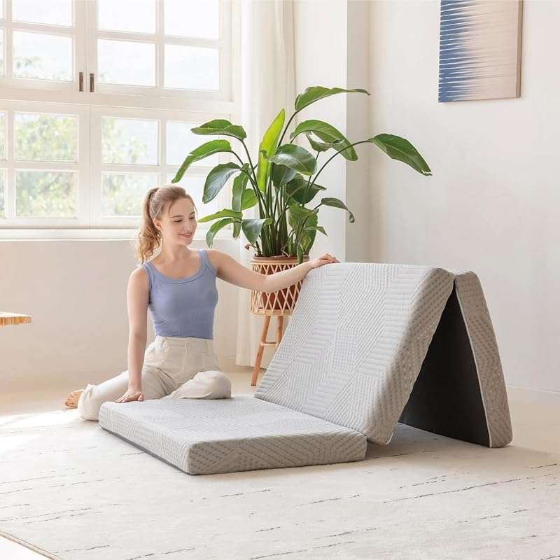 MLILY Tri-Fold Memory Foam Mattress for Floor Sleeping, Travel and Gue