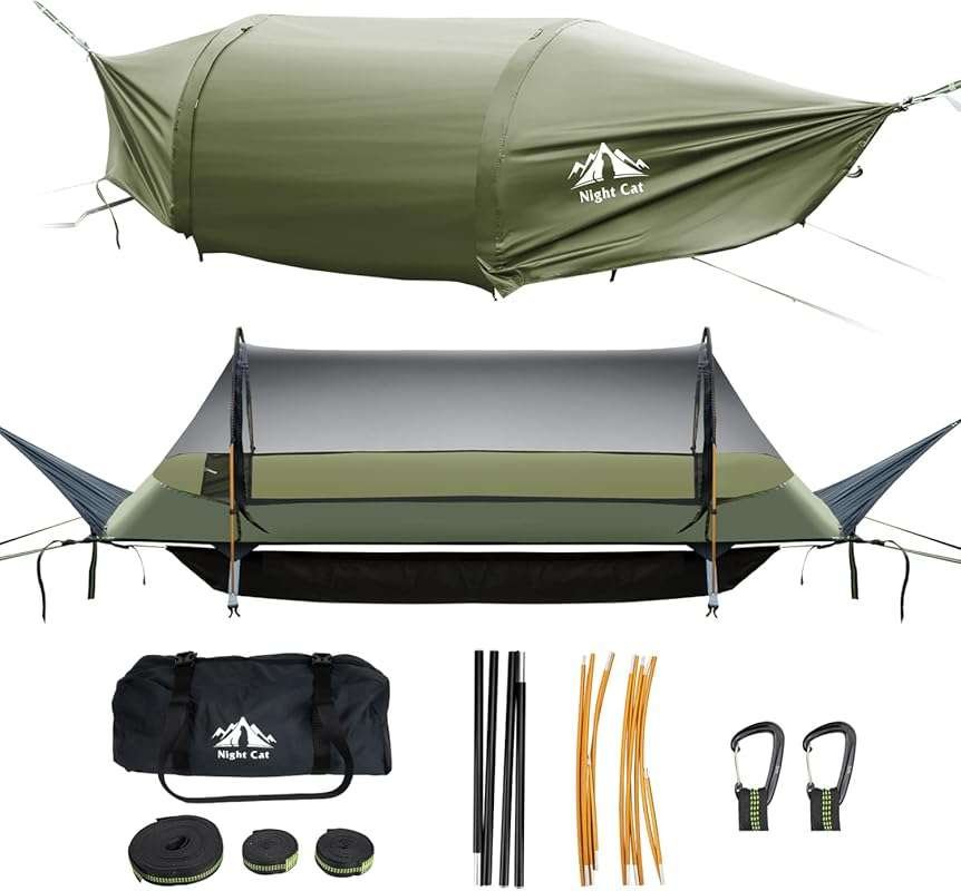 Night Cat Lightweight Hammock Tent: 1 Person, Mosquito Net, Waterproof