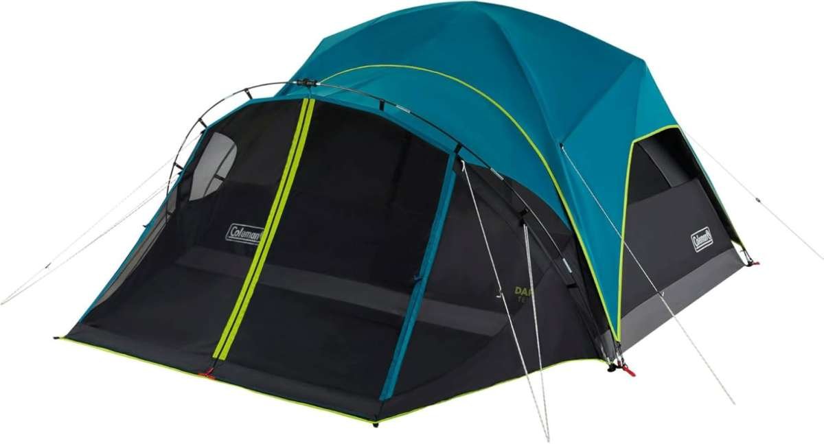 Coleman Carlsbad 4 Person Dark Room Dome Tent: Screen Room, E-Ports, W
