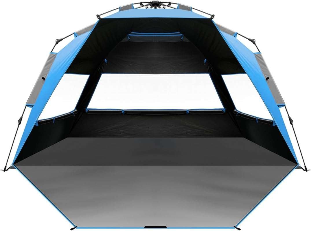 OutdoorMaster Blackout Beach Tent: Portable 4-Person Sun Shade Shelter