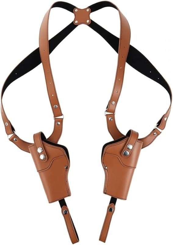 MiOYOOW Adjustable PU Leather Dual Shoulder Gun Holster for Concealed