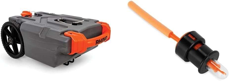 Camco Rhino 15-Gallon Portable RV Tote Tank with Gauge for Easy Fillin