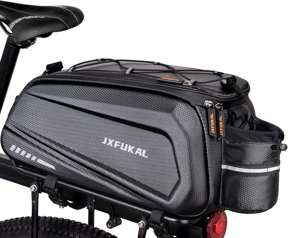 JXFUKAL 9.5L/17L/40L Hard Shell Waterproof Bike Trunk Pannier with Ref