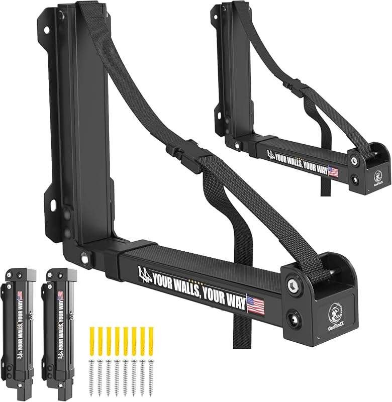 Heavy-Duty Foldable Kayak Wall Rack with Buckle Straps - Indoor/Outdoo