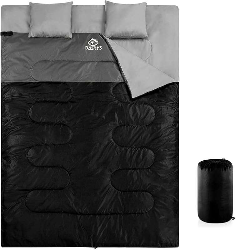 Oaskys Queen XL Double Sleeping Bag for 2 Adults - All-Season Camping,