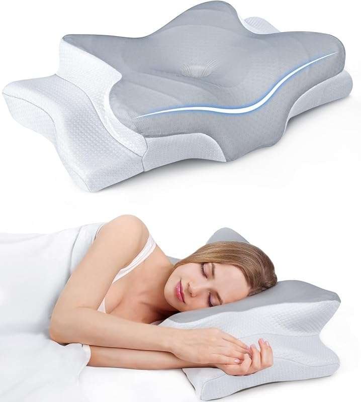 Ultra Pain Relief Cooling Pillow for Neck Support, Ergonomic Memory Fo