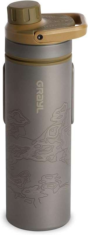 GRAYL UltraPress Titanium 16.9 oz Water Purifier: Advanced Filtration 