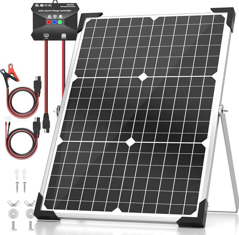 Voltset 30W 12V Solar Panel Kit for Boat, RV, and Motorcycle Battery M