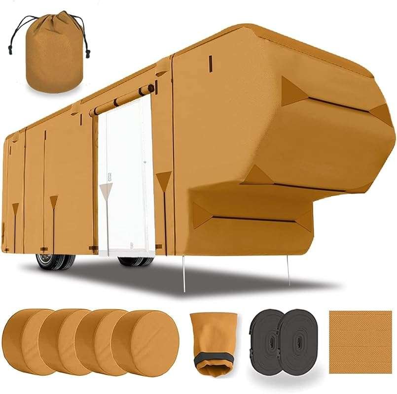33-37Ft 5th Wheel RV Cover, Waterproof and Windproof, Heavy-Duty, Incl