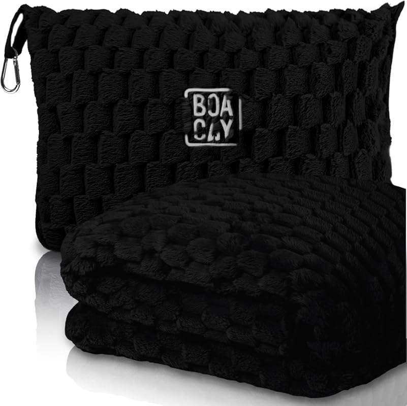 BOACAY Packable Travel Blanket & Pillow - Compact for Airplane, Car, O