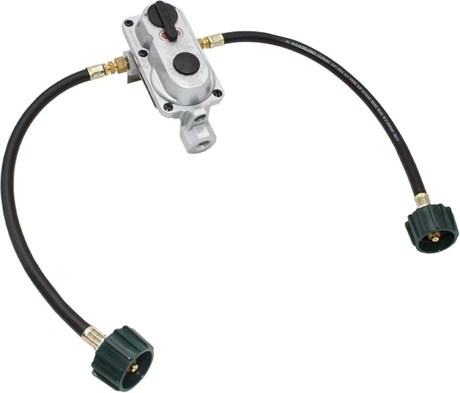 Flame King 2-Stage Auto Changeover LP Propane Regulator with Two 15